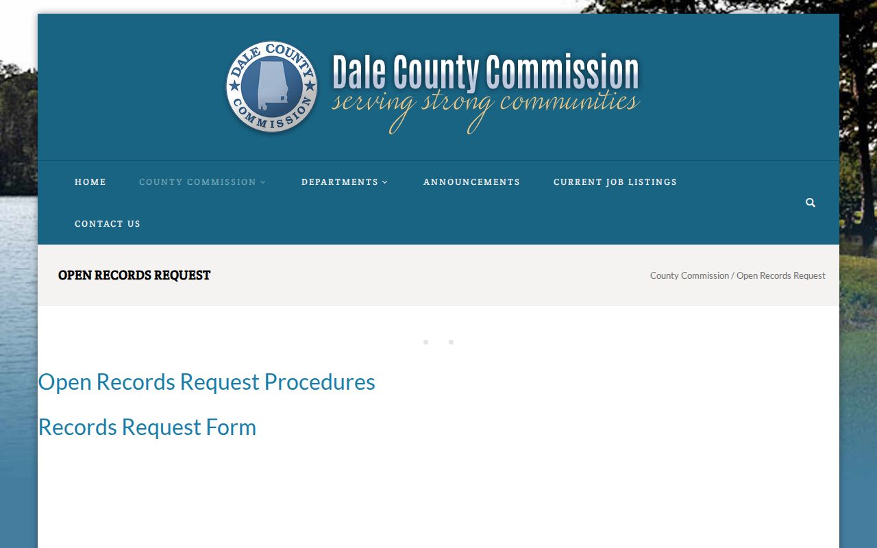 Dale County warrant records open-records request page